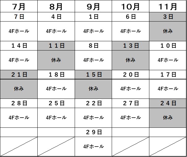 練習日